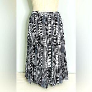 NEW NWT Brooks Brothers Black and White Houndstooth Pleated Midi Skirt size 4